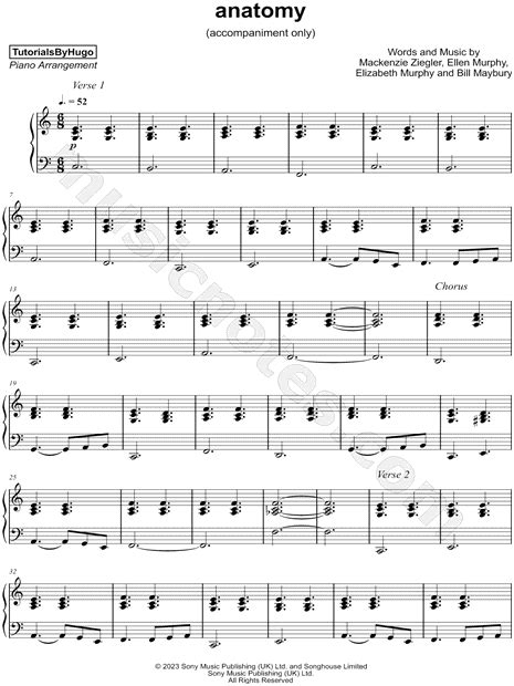 Tutorialsbyhugo Anatomy Accompaniment Only Sheet Music Piano Solo