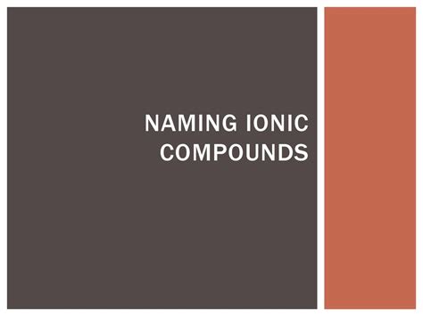 Naming Ionic Compounds Ppt Download