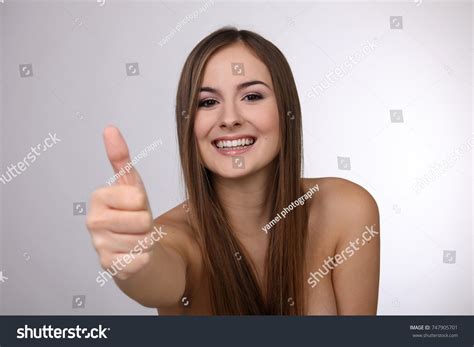 Beautiful Woman Naked Shoulders Thumbs Stock Photo Shutterstock