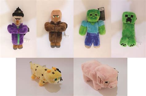 Mojang Minecraft Soft Toy Plush Pig Ocelot Creeper Witch Zombie