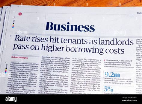 Rate Rises Hit Tenants As Landlords Pass On Higher Borrowing Costs