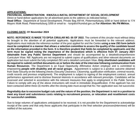 KwaZulu Natal Department of Social Development Vacancies Blog