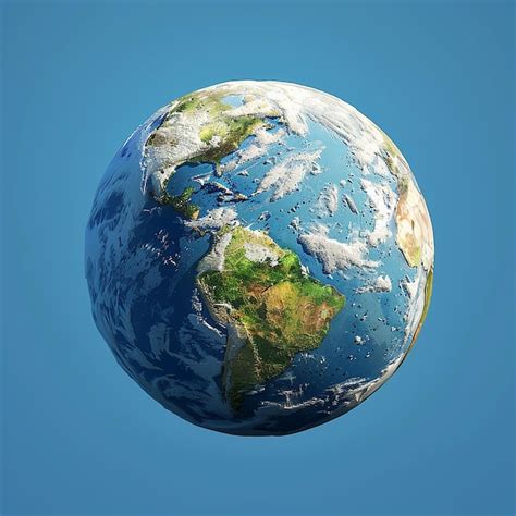 Premium Photo | 3d rendered photo of earth planet with blue background