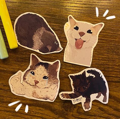 Cat Meme Sticker Pack Etsy