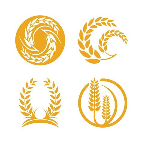 Premium Vector | Wheat logo vector icon illustration