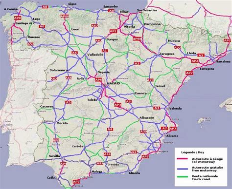 Mapa De Espana Con Ciudades Y Carreteras