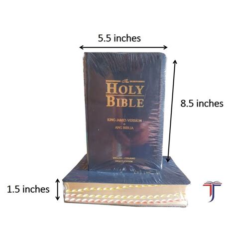 The Holy Bible KJV CEBUANO Diglot BIBLE With THUMB INDEX Gold Edge 8