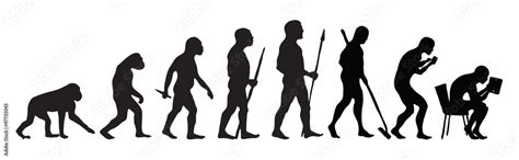 Human Evolution Stock Vector | Adobe Stock