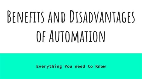 Advantages And Disadvantages Of Automation In Manufacturing