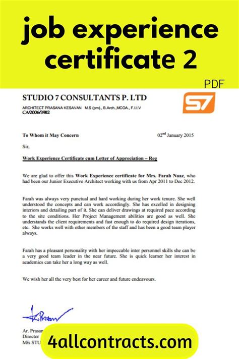 Work Experience Certificate Pdf Format No Experience Jobs Work