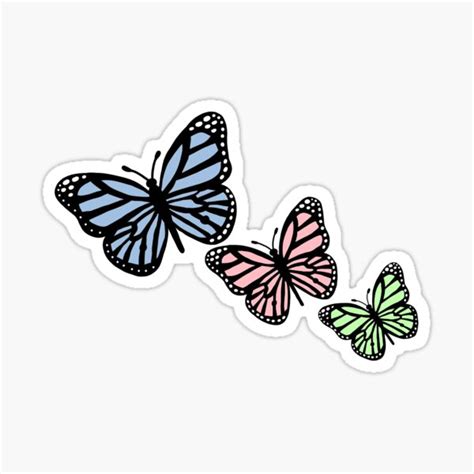 Pastel Butterflies Sticker For Sale By Leximiller94 Redbubble