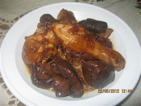 resepi cikgu ani ayam masak kicap cendawan cina