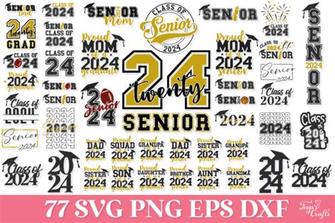 1 2024 Graduation Png Senior 2024 Svg Designs Und Grafiken