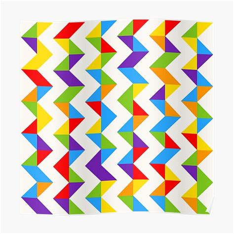 Rainbow Mosaic Quilt Tessellation Poster By Slanapotam Redbubble