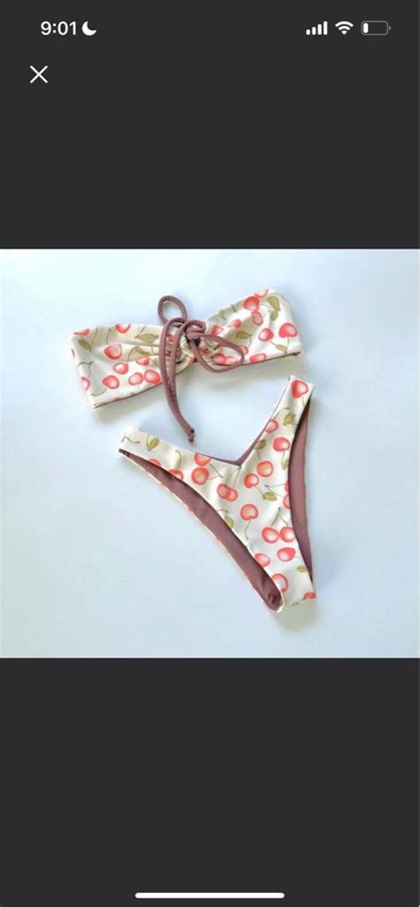 Pacific Palais Cherry Bikini Set Women S Fashion Swimwear Bikinis Swimsuits On Carousell