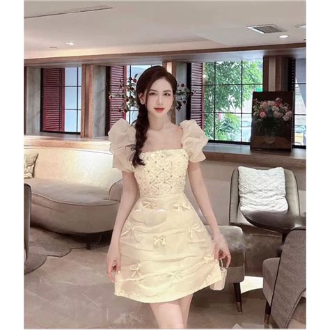 V Y M Thi T K C Vu Ng Tay Ng N Ph Ng Th N Ren Hoa Ch N V Y Xo X P G N N Si U Hot Shopee