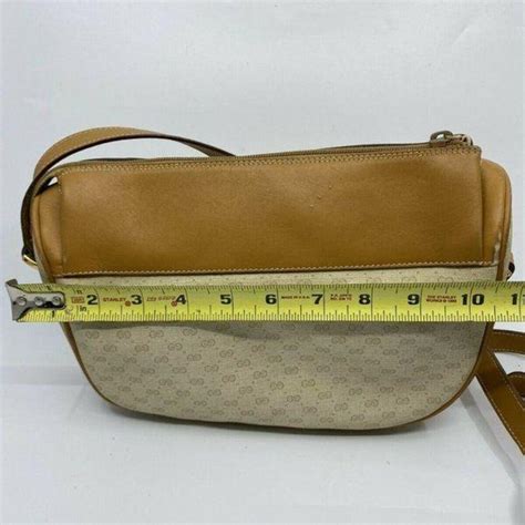 Gucci Vintage Beige Coated Canvas Leather Crossbody Depop