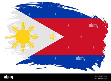 Philippines Brush Stroke Flag Vector Background Hand Drawn Grunge