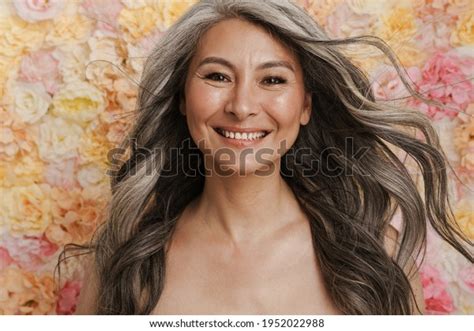 Smiling Mature Topless Woman Standing Posing Stock Photo Shutterstock