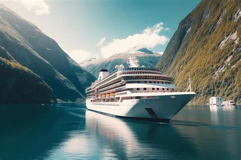 Premium Ai Image 3d Cruise Ship By The Shore
