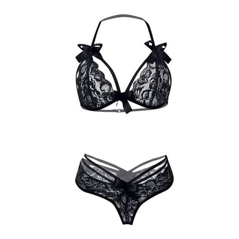 Kbkybuyz Women Sexy Lingerie Set Women Sexy Lace Lingerie Set Strappy Bra And Panty Set Two