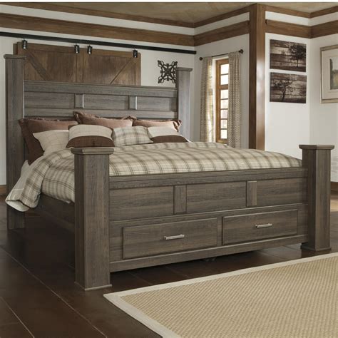 Signature Design By Ashley Juararo Transitional King Poster Bed With