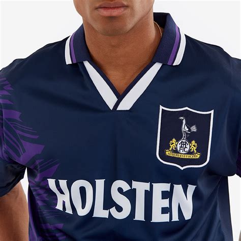 Score Draw Retro Tottenham Hotspur 1994 Away Shirt Purple Navy Mens