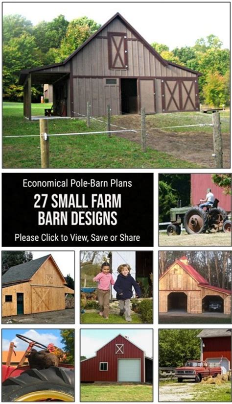 27 Small Farm Barn Plans Twenty-seven Optional Layouts Complete Pole ...