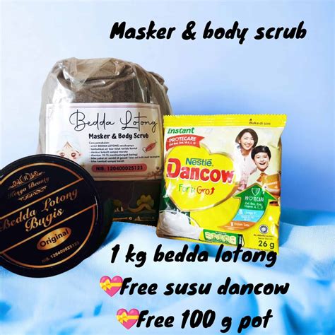 Lulur Bedda Lotong 1 Kg Kering Khas Bugis Free 100gram Pot Susu Dencow