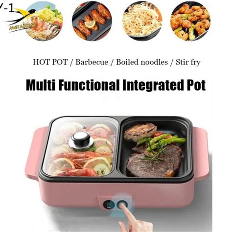 Outdoor Metallogy Electric BBQ Grill Pan And Steamboat Hot Pot IN Set Korean Barbecue Grill
