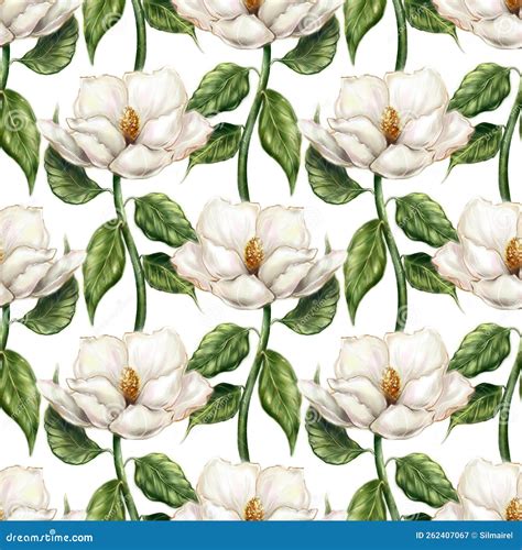 Beautiful Pearly White Ivory Magnolia Flower Leaf Branch Plant Computer
