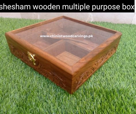 Wooden Spicy Box Handcrafted With Inner 4 Boxes Portion Chiniot Wood