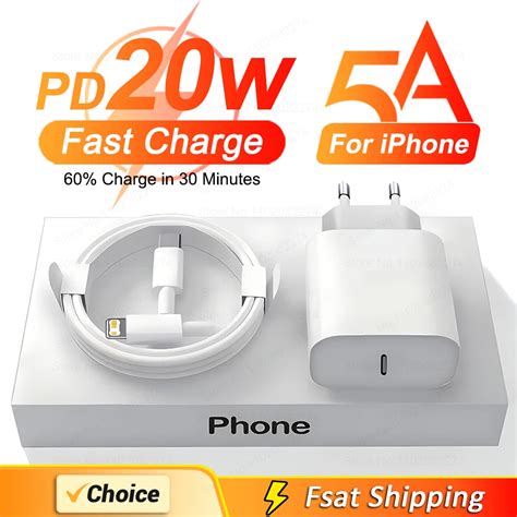 PD 20 Вт USB C Быстрая зарядка для Apple iPhone зарядное устройство 14 ...