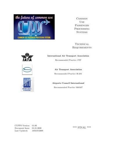 CUPPS Technical Requirements