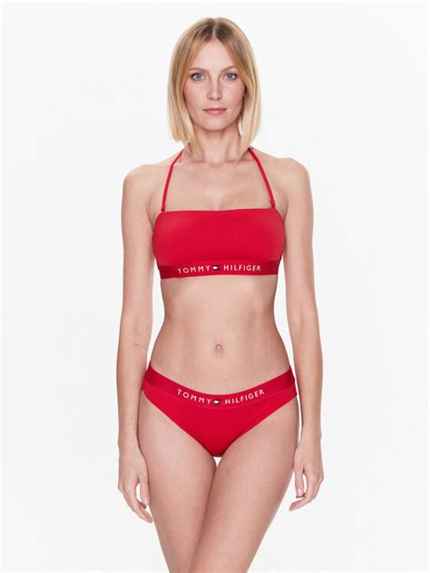 Tommy Hilfiger Góra od bikini UW0UW04136 Czerwony Modivo pl