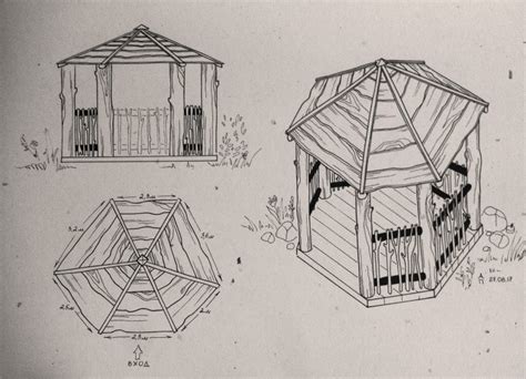 Макет беседки из дерева чертежи
