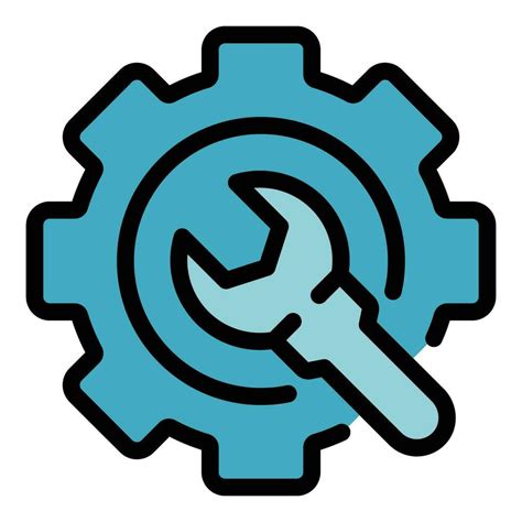 technical overview gear icon vector flat  vector art  vecteezy