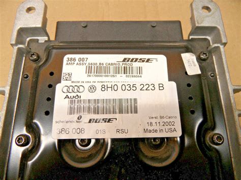 Audi A4 S4 8H B6 RS4 B7 Cabrio Soundsystem Bose Amplificatore