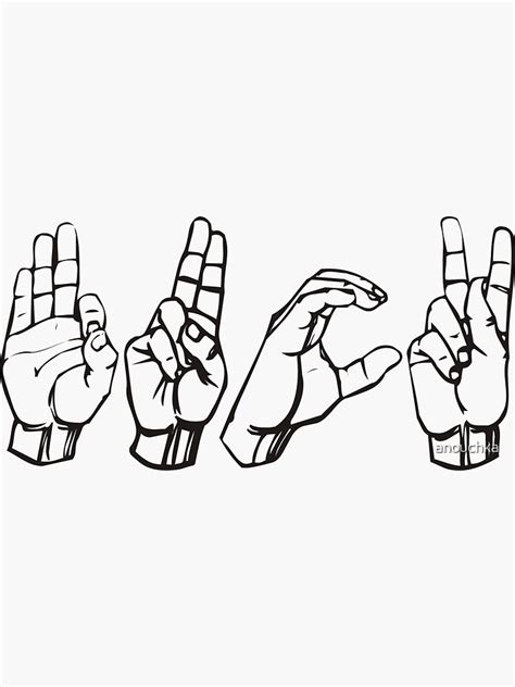 Fuck In Sign Language Sticker By Anouchka Redbubble