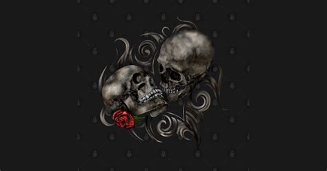 Skulls In Love Love Skulls Sticker TeePublic