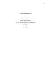 Final Critical Thinking Reflection Docx Docx Critical Thinking