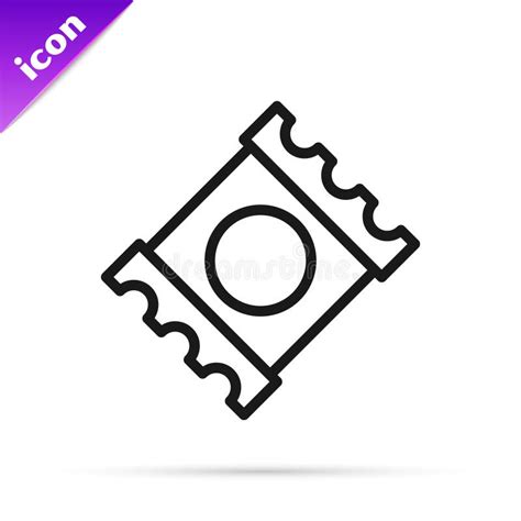 Schwarze Linie Kondom Im Paket Safe Sex Symbol Isoliert Auf Wei Em Hintergrund Sicheres