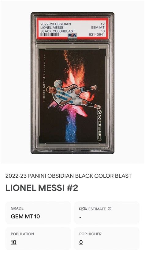 Lionel Messi 2022 23 Obsidian Black Colorblast SSP PSA 10 EBay