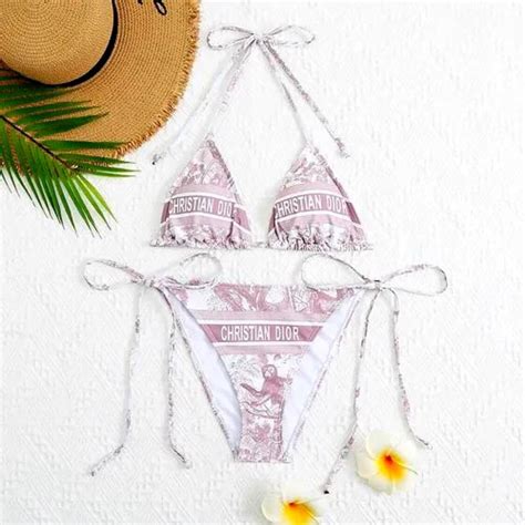 Dior Designer String Bikini Beige Beach Babe Bikini