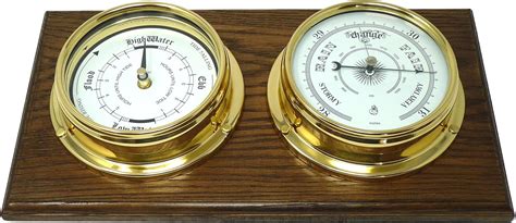 Heavy Lacquered Brass Case Ships Yacht Boat Sailing Wall Weather Clock