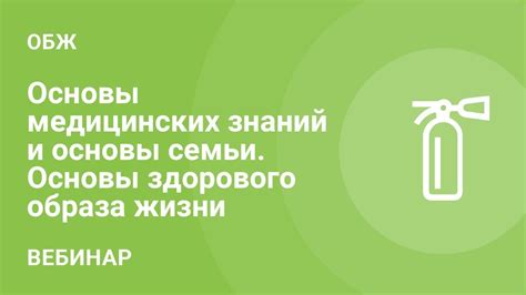 Основы медицинских знаний и основы семьи. Основы здорового образа жизни ...