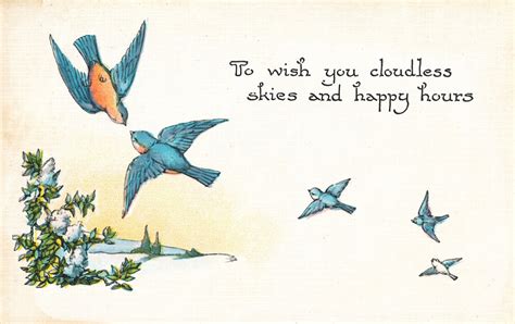 Collage Candy: Vintage postcards with bluebirds