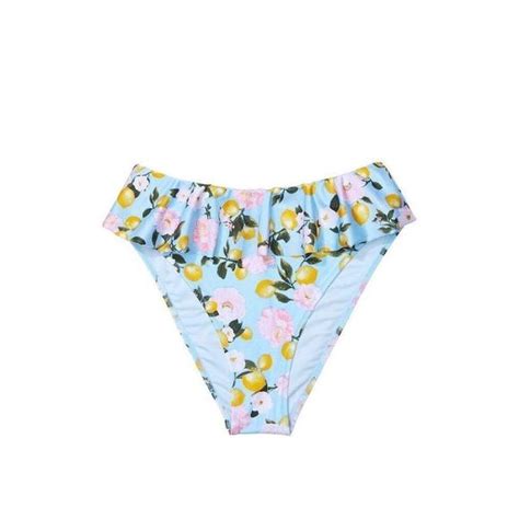 Victoria S Secret Swim Victorias Secret Ddd Ddd Bikini Highwaist Bottom Blue Yellow Lemon