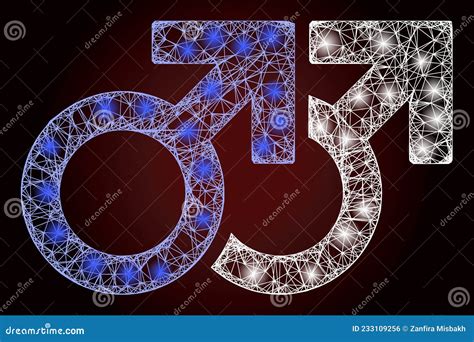 Bright Hatched Mesh Gay Couple Symbol With Light Spots Stock Vector Illustration Of Bright