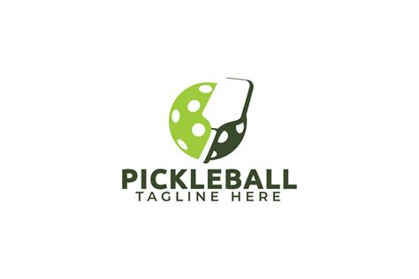 Simple Pickleball Logo With A Combination Of A Paddle Or Racket And